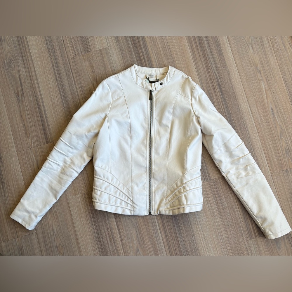 J2 Women’s Cream Leather Jacket